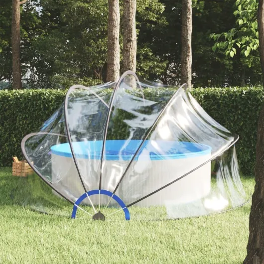 Dôme de Piscine Rond 376x188 cm PVC 440 x 220 cm
