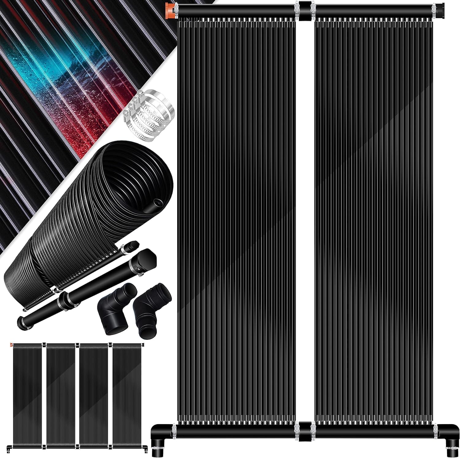 KESSER® Collecteur Solaire - Chauffage de Piscine - Chauffe-Eau - Chauffage Solaire pour piscines l Extensible à volonté l Plastique résistant aux UV, 500 x 70 cm