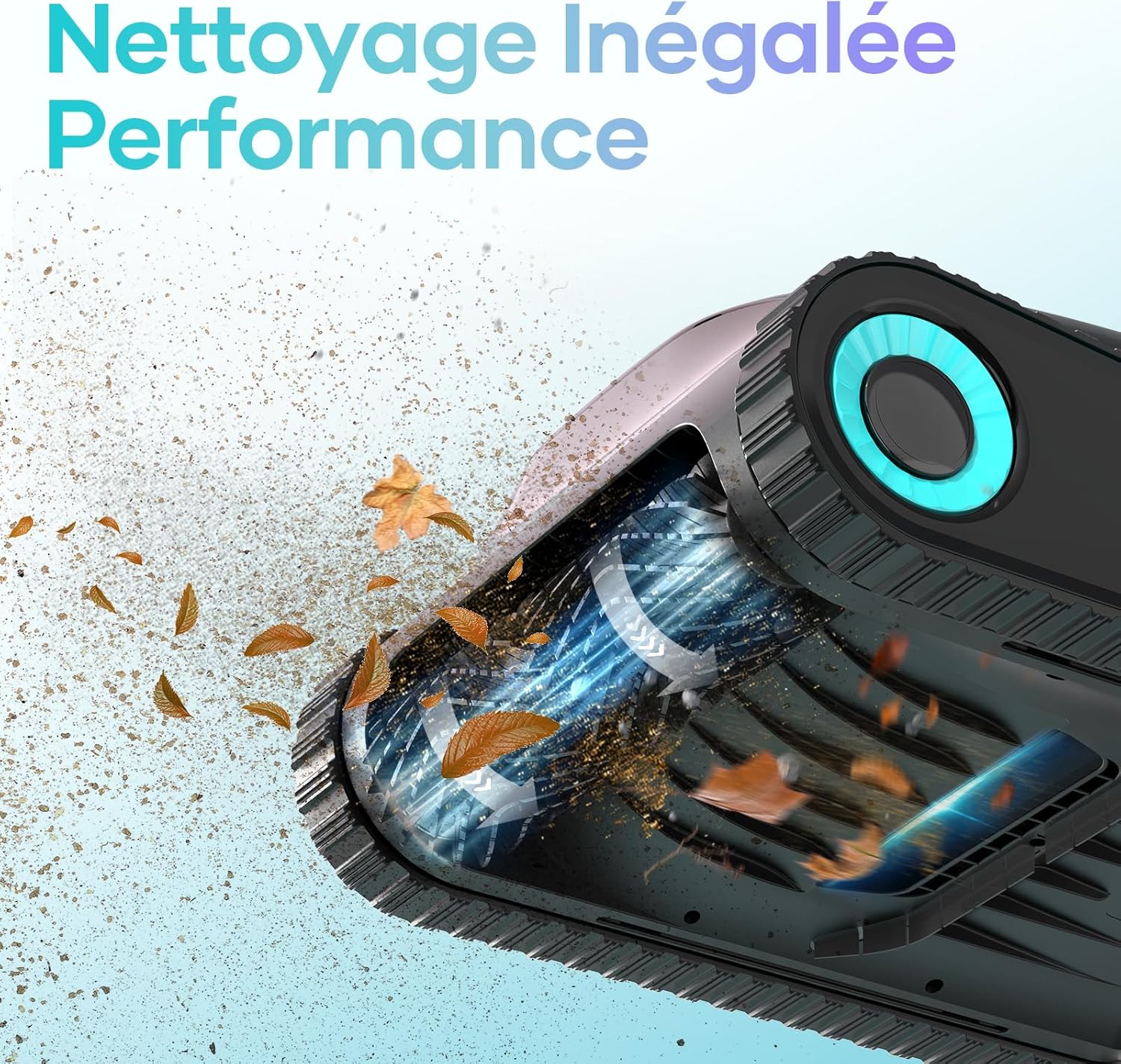 AIPER Robot de Piscine sans Fil, Robot Aspirateur Piscine Fond et Parois, WavePath Navigation 2.0, Nettoyage Périodique, 150 Minutes de Fonctionnement, pour Les Piscines Enterrées Jusqu'à 150㎡ (Gris) Noir