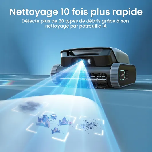 AIPER (Nouveau 2026) Scuba V3 Robot Piscine Fond et Parois avec Vision par IA, Aspirateur Piscine sans Fil Léger avec App, Aspiration Puissante, Filtre 3 μm, Idéal pour Piscines Jusqu’à 200 m² Gris