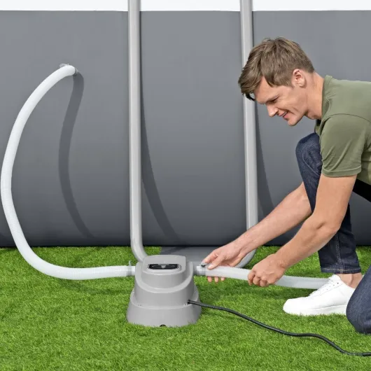 Chauffage de Piscine pour Piscine Hors Sol Gris 4,6 m Nouveau