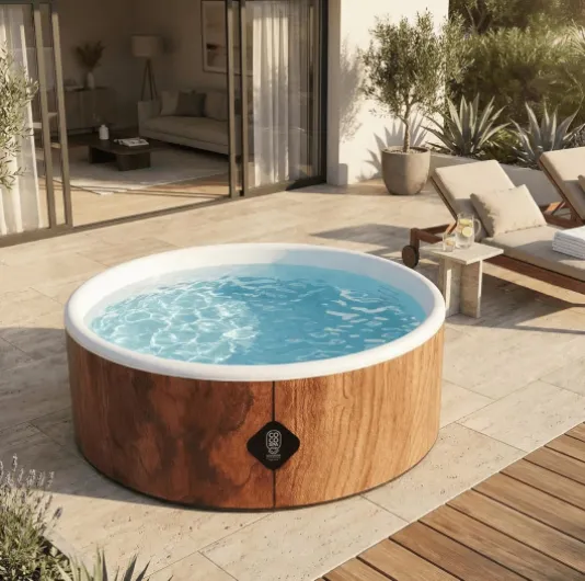 Coco Bain Piscine Bora Bora - Piscine Hors Sol 180cm de diamètre - 1200Litres - - Imitation Bois