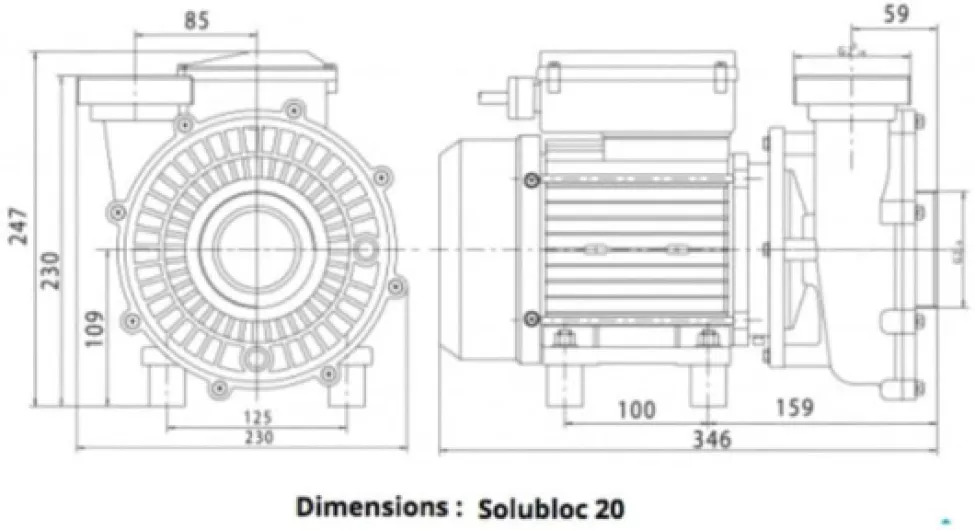 Vipool - Pompe De Filtration Solubloc 2v Bi-vitesse Compatible Desjoyaux® Pbi Bi-vitesse