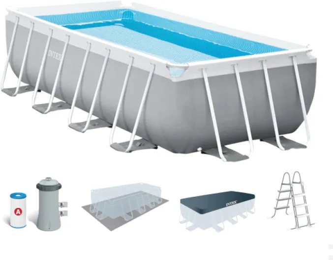 Kit Piscine Prism Frame rectangulaire Angulaire Tubulaire (l) 4,88 x (l) 2,44 x (h) 1,07m & Lot de 3 Cartouches de Filtration A