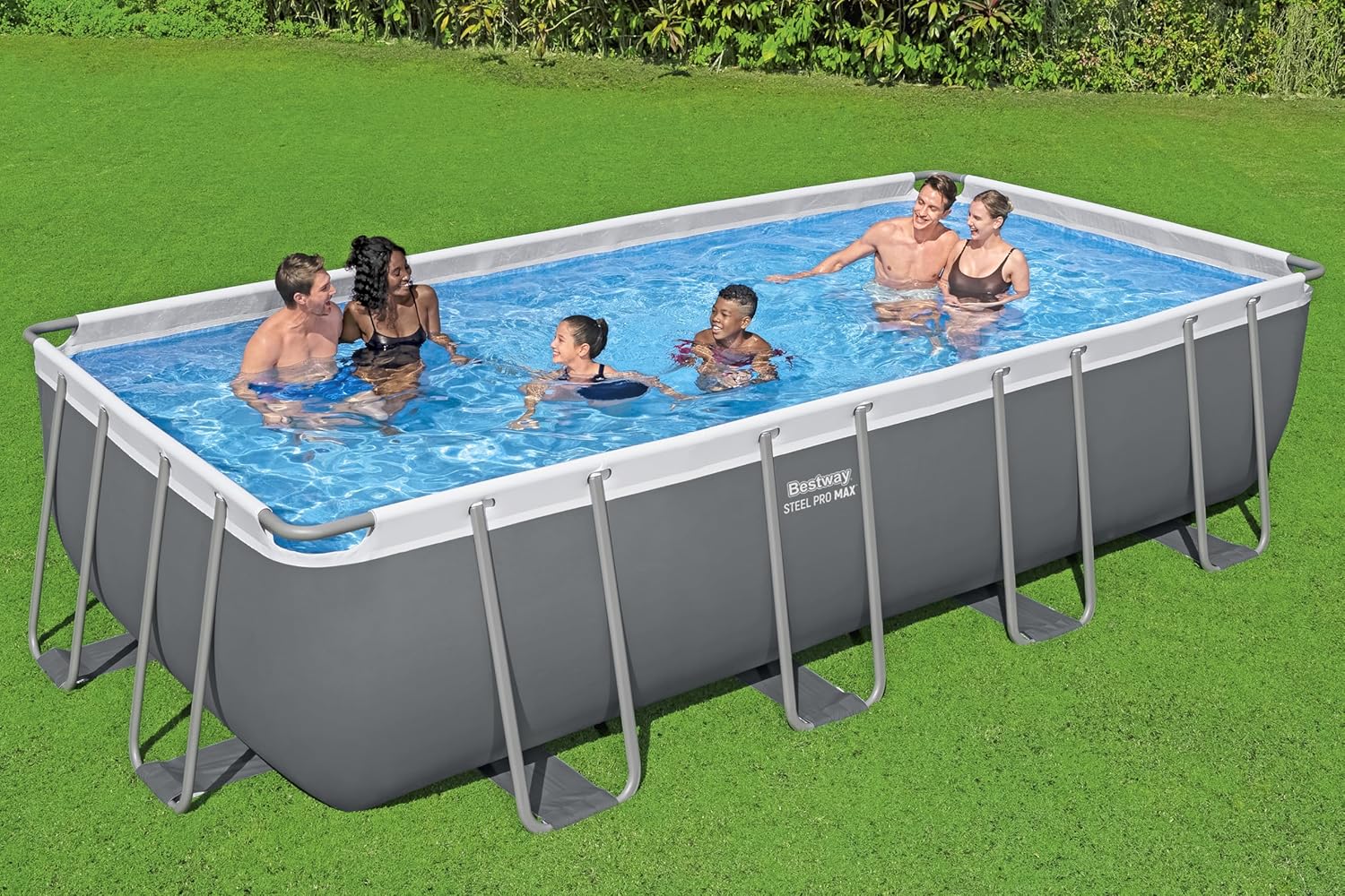 Steel Pro Max Kit Piscine Hors Sol - 549 cm x 274 cm x 122 cm - Gris foncé