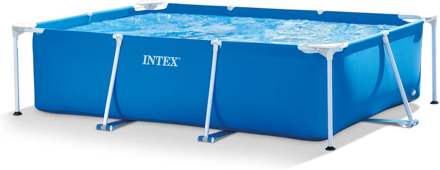Intex Piscine Metal Frame Junior rectangulaire Tubulaire (l) 2,20 x (l) 1,50 x (h) 0,60m & diffuseur Flottant 12,7cm