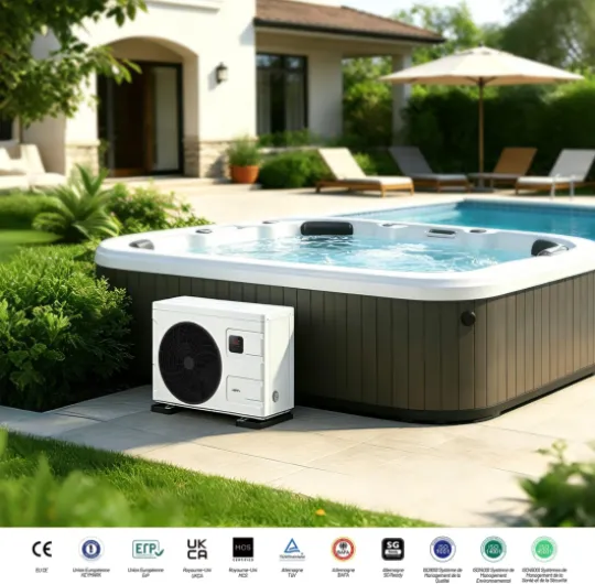 INVERBOOST Elite Pompe À Chaleur pour Piscine Inverter 7,5 KW, Piscines Hors Sol Jusqu’à 25 m³, COP 16, Fonctionnement Silencieux, WiFi & Commande Vocale ALSAVO S075