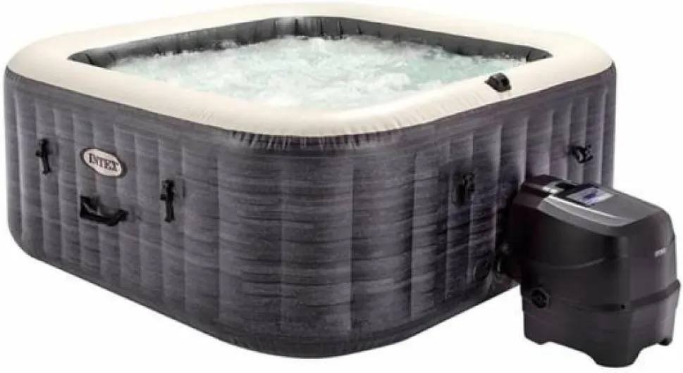 Intex - 28450EX - Pure Spa Bulles Ardoise 4 Places, Gris Ardoise & siège Pure Spa