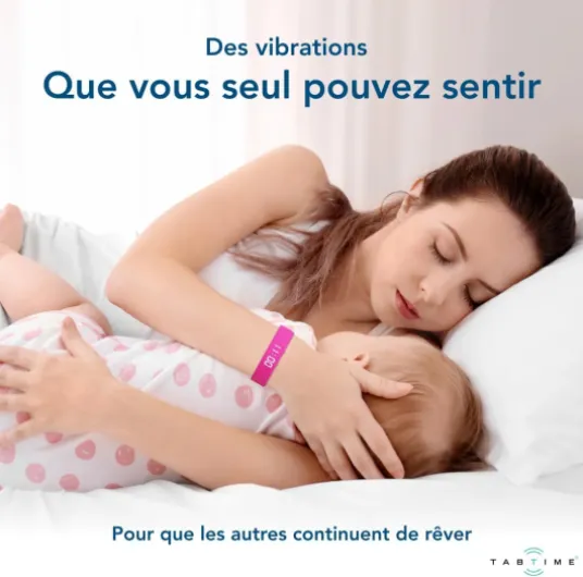 Montre de Rappel d’Alarme vibrante (Instructions en français) - jusqu'à 10 alarmes personnelles ou rappels de Pilule par Jour Grise Petite