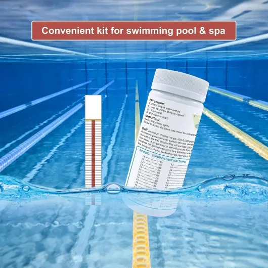 Bandelette Test Sel Piscine, 10 Pièces Test Eau Salée, Bandelette Sel Piscine, Papier Détection Teneur En Chlorure Sodium,Fournitures D'analyse De L'eau Pour Bain À Remous, Spa Et, Mesure Précise