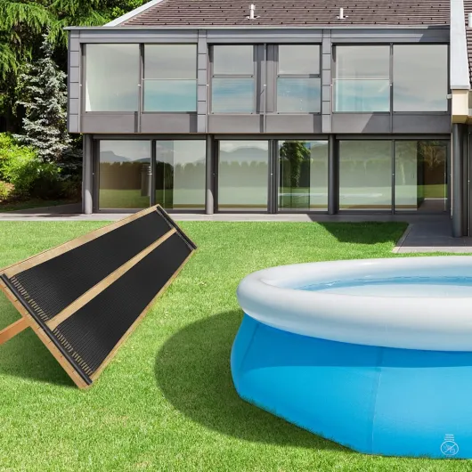 Réchauffeur Solaire pour Piscine en PE, 2 Panneaux de Chauffage Solaire de 300 X 75 CM, Respectueux de l’Environnement, Chauffe-Piscine Solaire pour Piscine Enterrée et Hors Sol de 12000 L 3 x 0,75 M