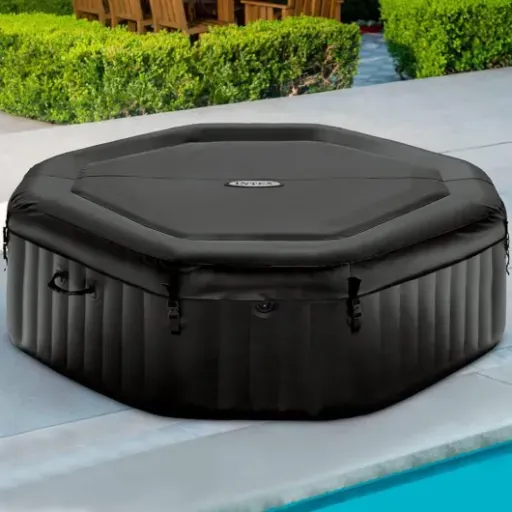 Test Intex Pure Spa Carbone 4 Places : le spa gonflable carré qui fait le job sans trop de chichis