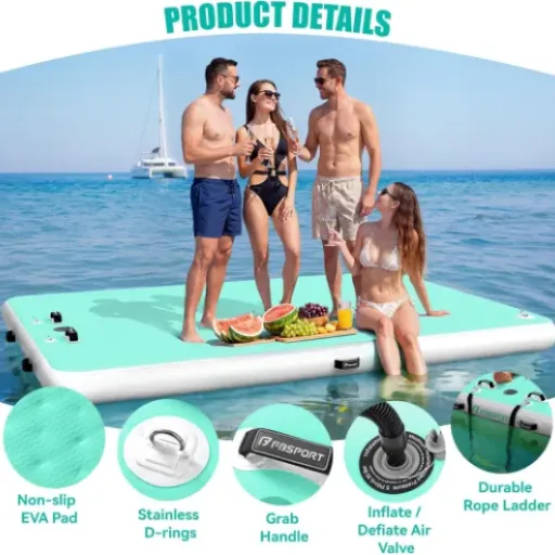Test FBSPORT Plateforme Gonflable Flottante : un gros matelas d’eau pour chiller en famille