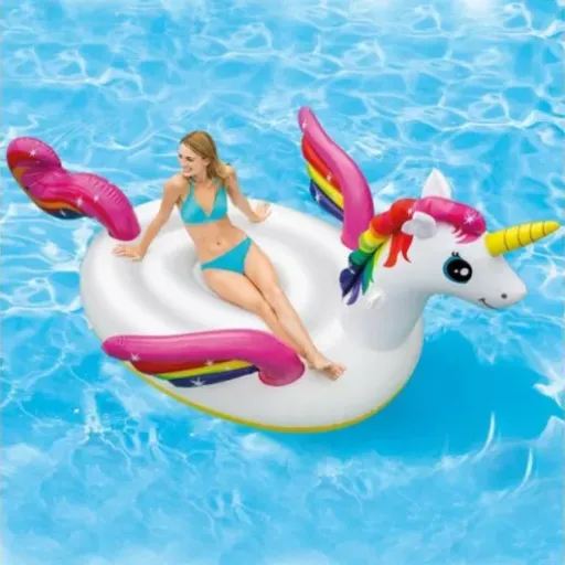 Test INTEX Méga île Licorne gonflable : la grosse bouée XXL pour ceux qui ont une VRAIE piscine