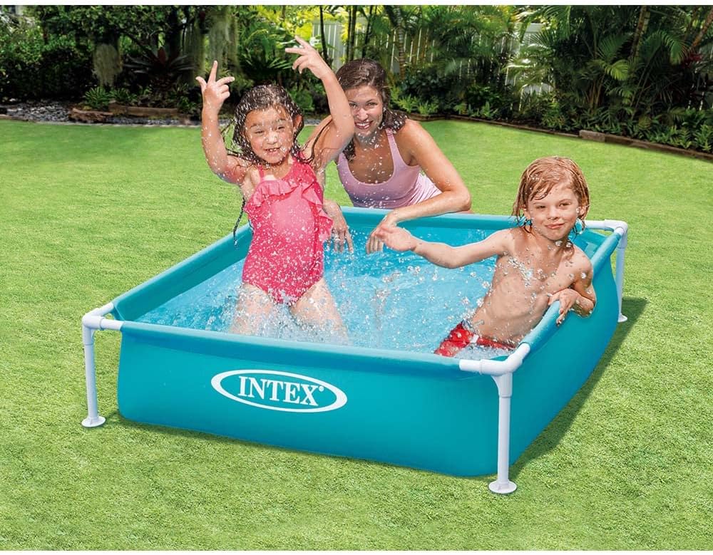 Piscinette Metal acidulée carrée Turquoise Turquoise 122x122x30 cm Ancien monde