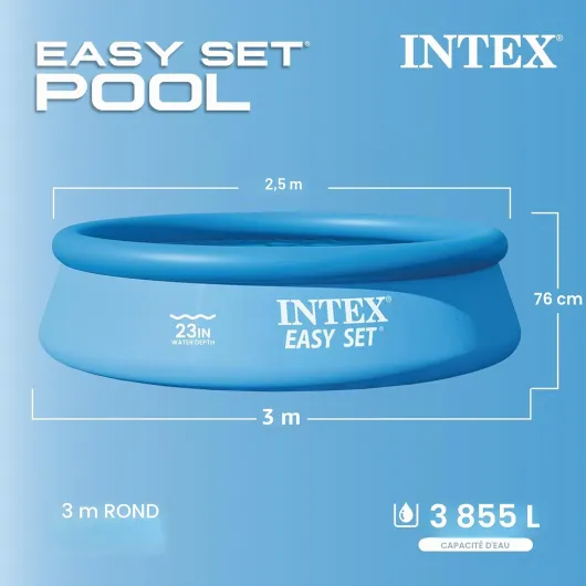 Piscine Easy Set autoportante 3,05 x 0,76 m Blue 28120NP 305 cm x 76 cm Standard