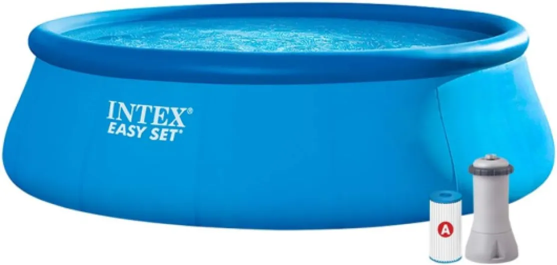 Intex - 26168NP - Kit Piscine Easy Set Autoportante (Ø) 4,57 X (H) 1,22M & 29023 - Bâche A Bulles Diam 4,48M pour Piscine Diam 4,57M