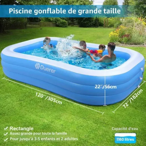 Test Piscine Gonflable Duerer 305 x 182 : grande bassine d’été qui fait le job (avec quelques galères)