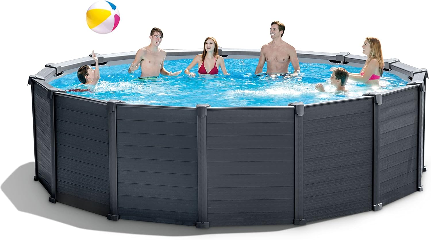Kit Piscine Graphite (ø) 4,78 x (h) 1,24m