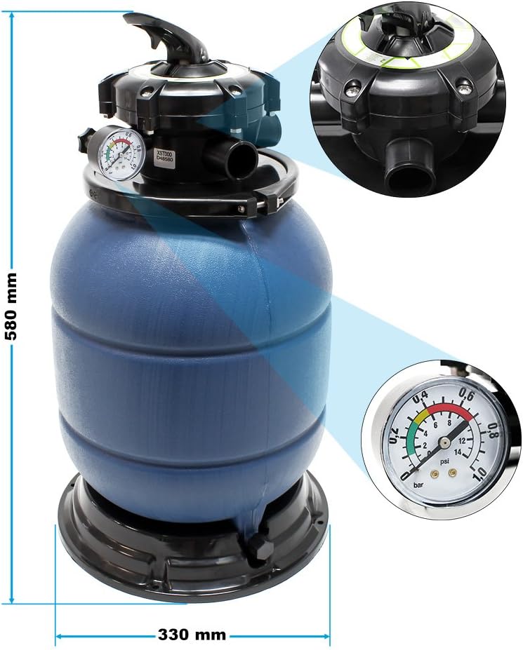 Filtre à sable et particules Système de filtration Pompe de filtrage HZS-300 Piscine Swimmingpool