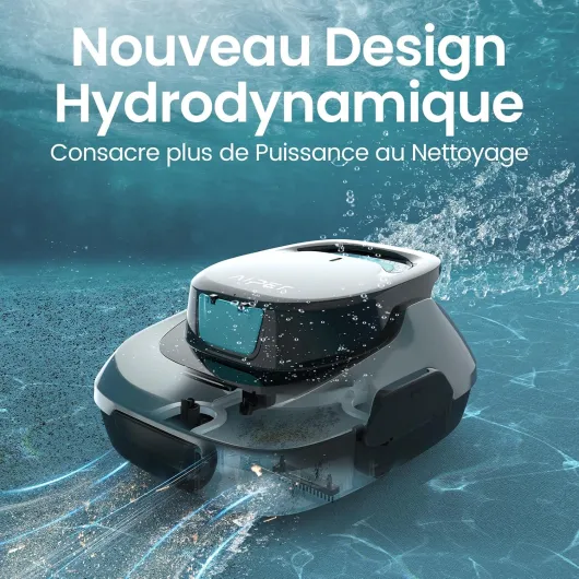 Scuba SE Robot Piscine, Aspirateur Piscine sans Fil, 90 Minutes de Nettoyage, Stationnement Automatique, Nettoyeur de Piscine Compact et Léger, Idéal pour Les Piscines Hors Sol 80㎡ Gris