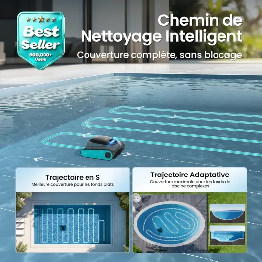 (2026 Upgrade) Aiper Scuba S1 Robot Piscine, Plan Hebdomadaire Personnalisé, Autonomie de 270 Min, Filtration Ultra-Fine, Nettoyage Fond/Parois/Ligne d’Eau, Navigation 11 Capteurs, Contrôle Via App Bleu