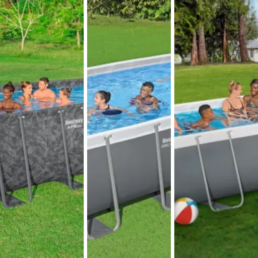 Top Piscine hors sol rectangulaire acier
